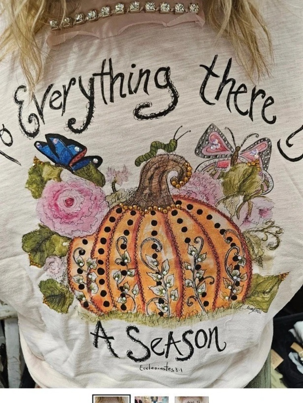 🔥NEW A Rare Bird To Everything There Is A Season Tattered Tee-3/4Sleeve pumpkin